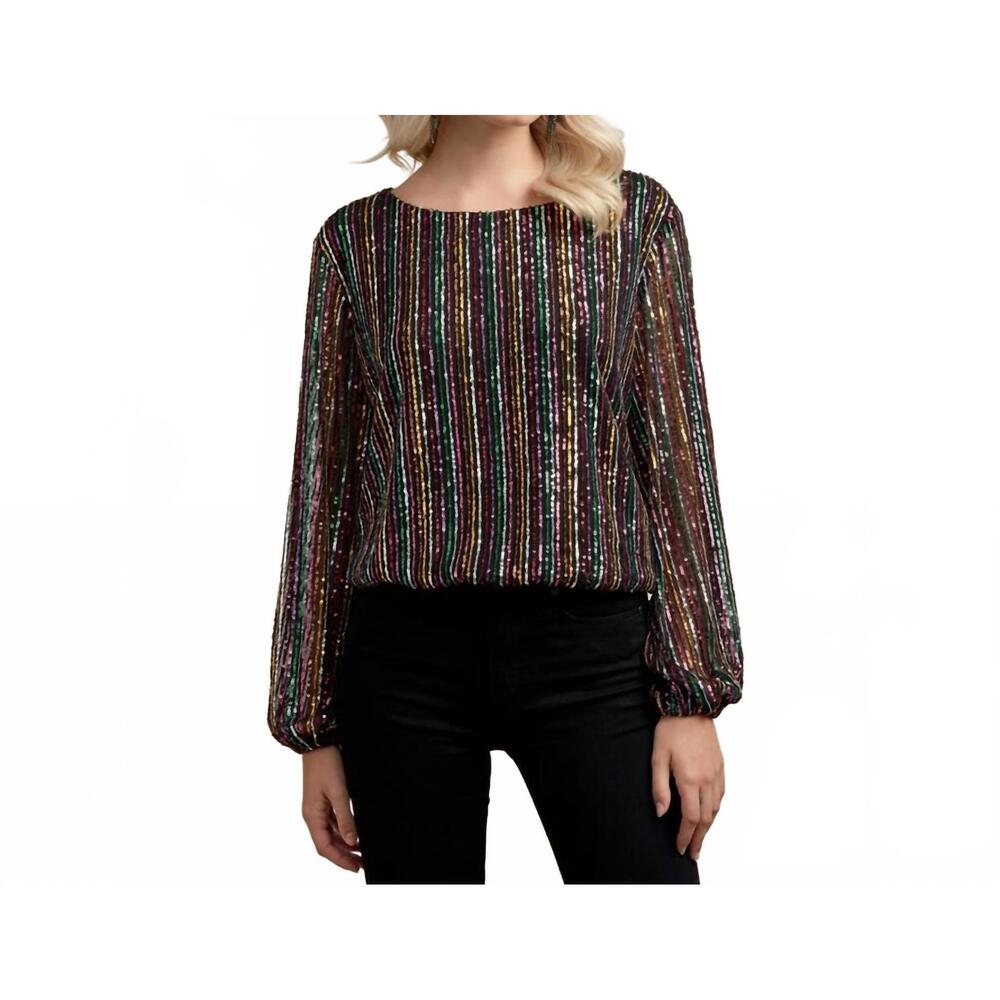 NEW ALI & JAY she's a bad mama jama blouse in sequin